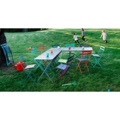 Chaise De Jardin Pliante FERMOB Bistro Métal - Bleu Acapulco -Jardin Meubles Magasin 010121 chaise jardin pliante fermob bistro metal bleu acapulco ambiance