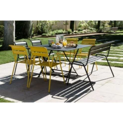 Table De Jardin 8 Personnes FERMOB Cargo 128 X 128 Cm - Carbone -Jardin Meubles Magasin 024147 table jardin fermob cargo 128 cm carbone ambiance 5