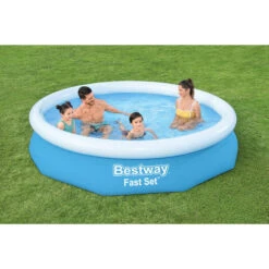 Piscine Autoportée Bestway Fast Set™ 3,05 X 0,66 M Avec Filtration -Jardin Meubles Magasin 57458 piscine hors sol bestway ronde fast set 305 66 ambiance 2