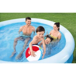 Piscine Autoportée Bestway Fast Set™ 3,05 X 0,66 M Avec Filtration -Jardin Meubles Magasin 57458 piscine hors sol bestway ronde fast set 305 66 ambiance