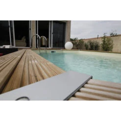 Piscine En Bois Octogonale Ubbink Océa 6,10 X 4,00 X 1,30 M - Liner Beige -Jardin Meubles Magasin 7504511 piscine bois octogonale ubbink ocea 400x610 beige ambiance 2