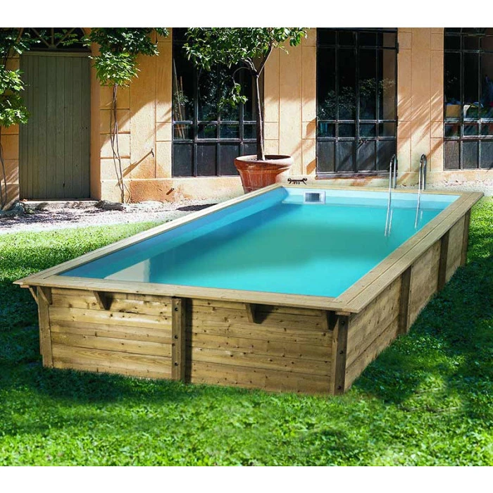 Piscine En Bois Rectangulaire Ubbink Azura 5,05 X 3,50 X 1,26 M - Liner Bleu 4 Piscine En Bois Rectangulaire Ubbink Azura 5,05 X 3,50 X 1,26 M - Liner Bleu – Image 2