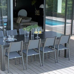 Chaise De Jardin Florence En Aluminium Et Finition Brush - ALIZE -Jardin Meubles Magasin chaise jardin aluminium alize florence 3