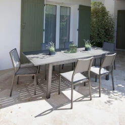 Chaise De Jardin Florence En Aluminium Et Finition Brush - ALIZE -Jardin Meubles Magasin chaise jardin aluminium alize florence 4