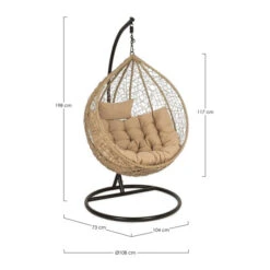 Fauteuil Œuf Suspendu Bizzotto Amirantes - Naturel -Jardin Meubles Magasin fauteuil bizzotto amirantes oeuf naturel 2