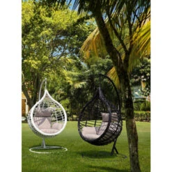 Fauteuil Œuf Suspendu Bizzotto Torres - Noir -Jardin Meubles Magasin fauteuil bizzotto torres blanc 3 1