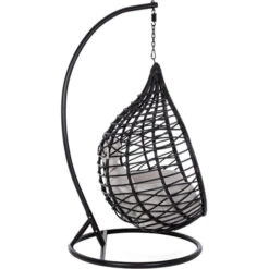 Fauteuil Œuf Suspendu Bizzotto Torres - Noir -Jardin Meubles Magasin fauteuil bizzotto torres noir 2