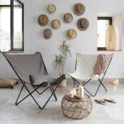 Fauteuil Pliant LAFUMA Pop Up XL Airlon - Grès -Jardin Meubles Magasin lfm2777 6535 fauteuil relax pliant lafuma pop up xl ecru ambiance