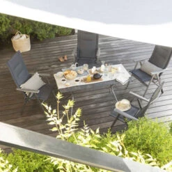 Fauteuil De Jardin Pliant LAFUMA Zen-It BeComfort - Gris Foncé -Jardin Meubles Magasin lfm2831 8902 fauteuil jardin lafuma zen it becomfort ambiance repas