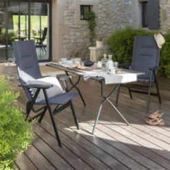 Fauteuil De Jardin Pliant LAFUMA Zen-It BeComfort - Gris Foncé -Jardin Meubles Magasin lfm2831 8902 fauteuil jardin lafuma zen it becomfort ambiance terrasse
