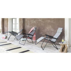 Fauteuil Relax Pliant LAFUMA Futura Batyline Duo - Écume -Jardin Meubles Magasin lfm3113.6900 fauteuil relax pliant lafuma futura batyline duo ecume ambiance 3