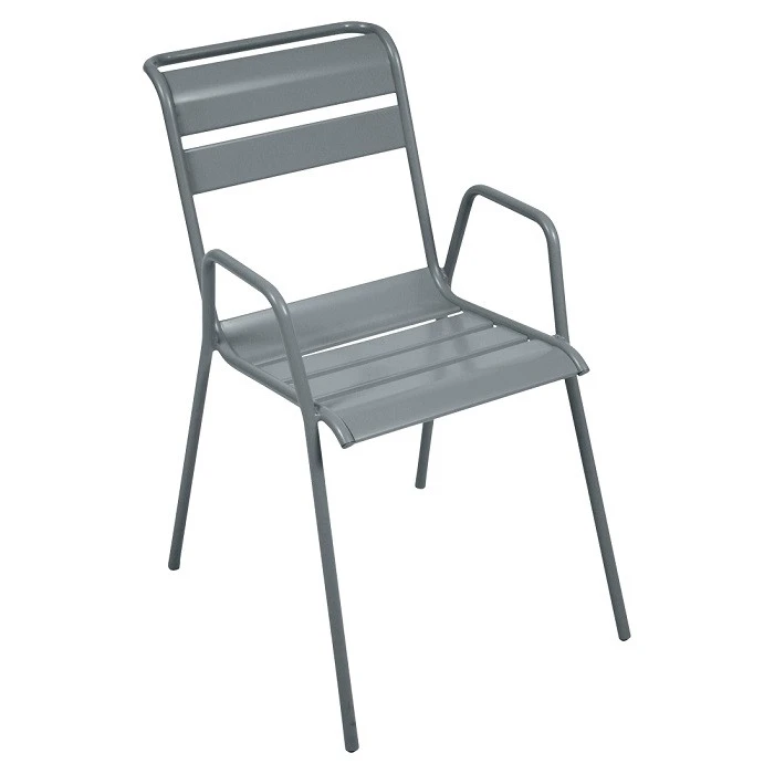 Fauteuil De Jardin Empilable FERMOB Monceau - Gris Orage 3 Fauteuil De Jardin Empilable FERMOB Monceau - Gris Orage