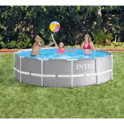 Piscine Tubulaire Ronde Intex Prism Frame 3,66 X 0,99 M -Jardin Meubles Magasin raviday piscine tubulaire ronde intex prism frame 366 x 99 cm gris ambiance