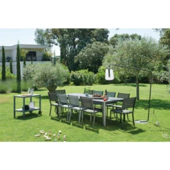 Table De Jardin 10 Personnes Avec 2 Rallonges FERMOB Oléron 155 / 255 X 100 Cm - Cactus -Jardin Meubles Magasin table fermob oleron chaises costa 2 3
